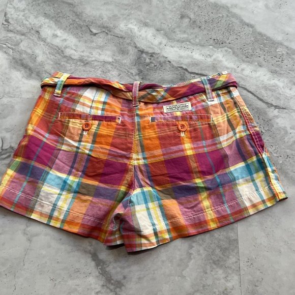 Polo Ralph Lauren‎ Girls Size 7 Plaid Pink and Orange Shorts - Picture 3 of 6